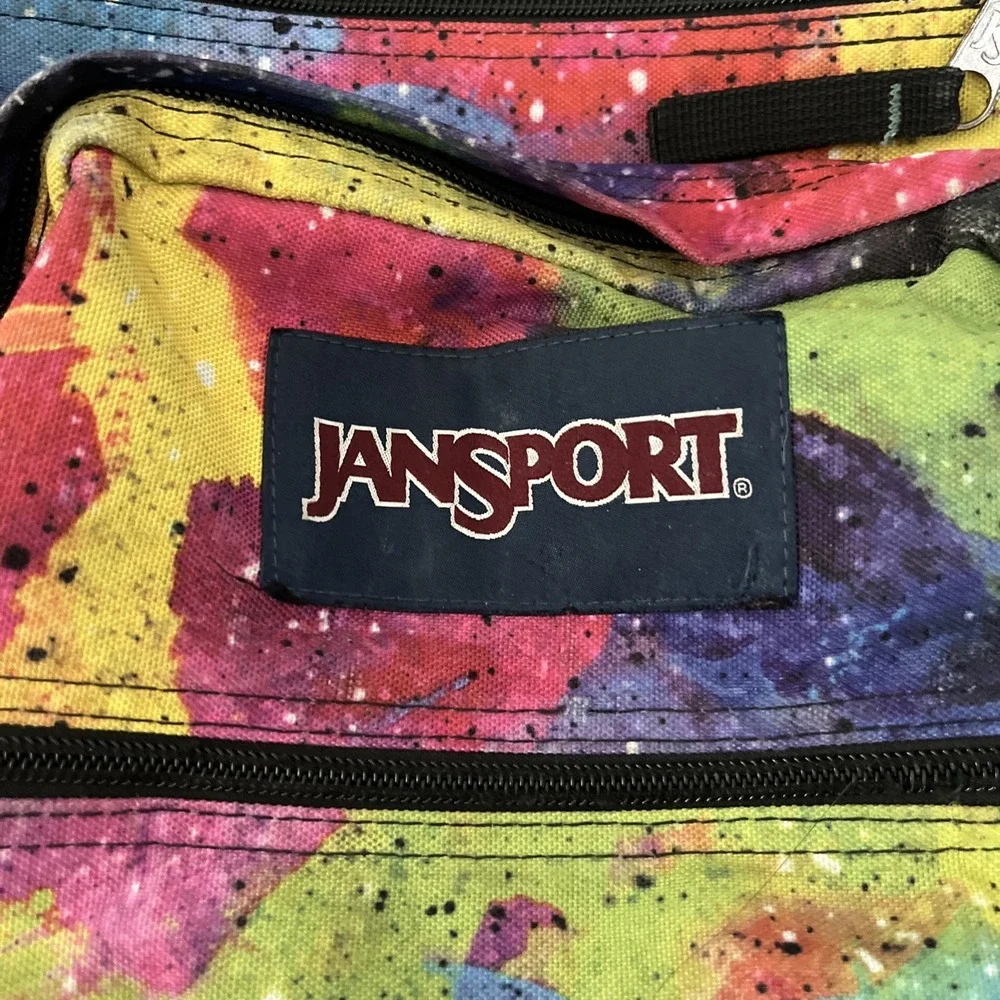 VTG Jansport Backpack Multicolor Paint Splatter Colorful Rare!